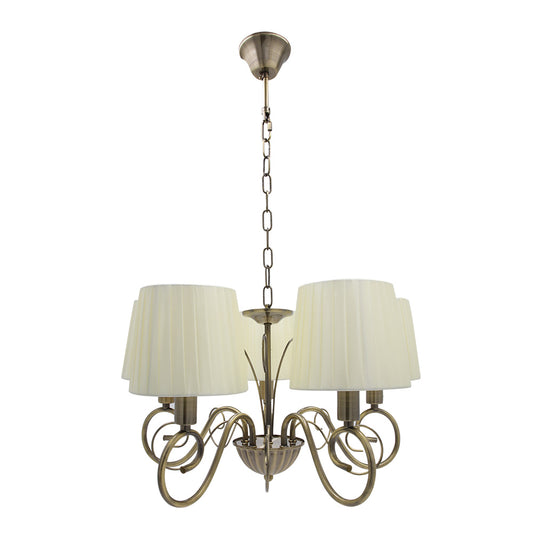 Lámpara Amsterdam fabricada en Metal color Cuero y Textil color Beige