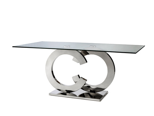 Mesa de Comedor Casandra 160 cm Rectangular Cristal y Acero Schuller - vista principal | Schuller