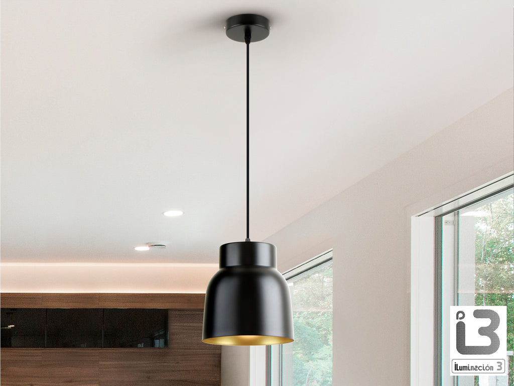 Lámpara Vulcano I3 1 Luz Negro/Oro Regulable - Schuller - 13536 - Vista 1