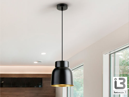 Lámpara Vulcano I3 1 Luz Negro/Oro Regulable - Schuller - 13536 - Vista 1