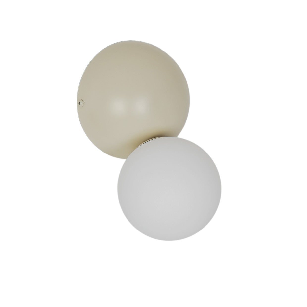 Vista lateral del aplique de pared Mint Beige en acabado arena