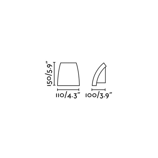 Plano con medidas de Aplique Exterior PROA Gris Oscuro Aluminio FARO