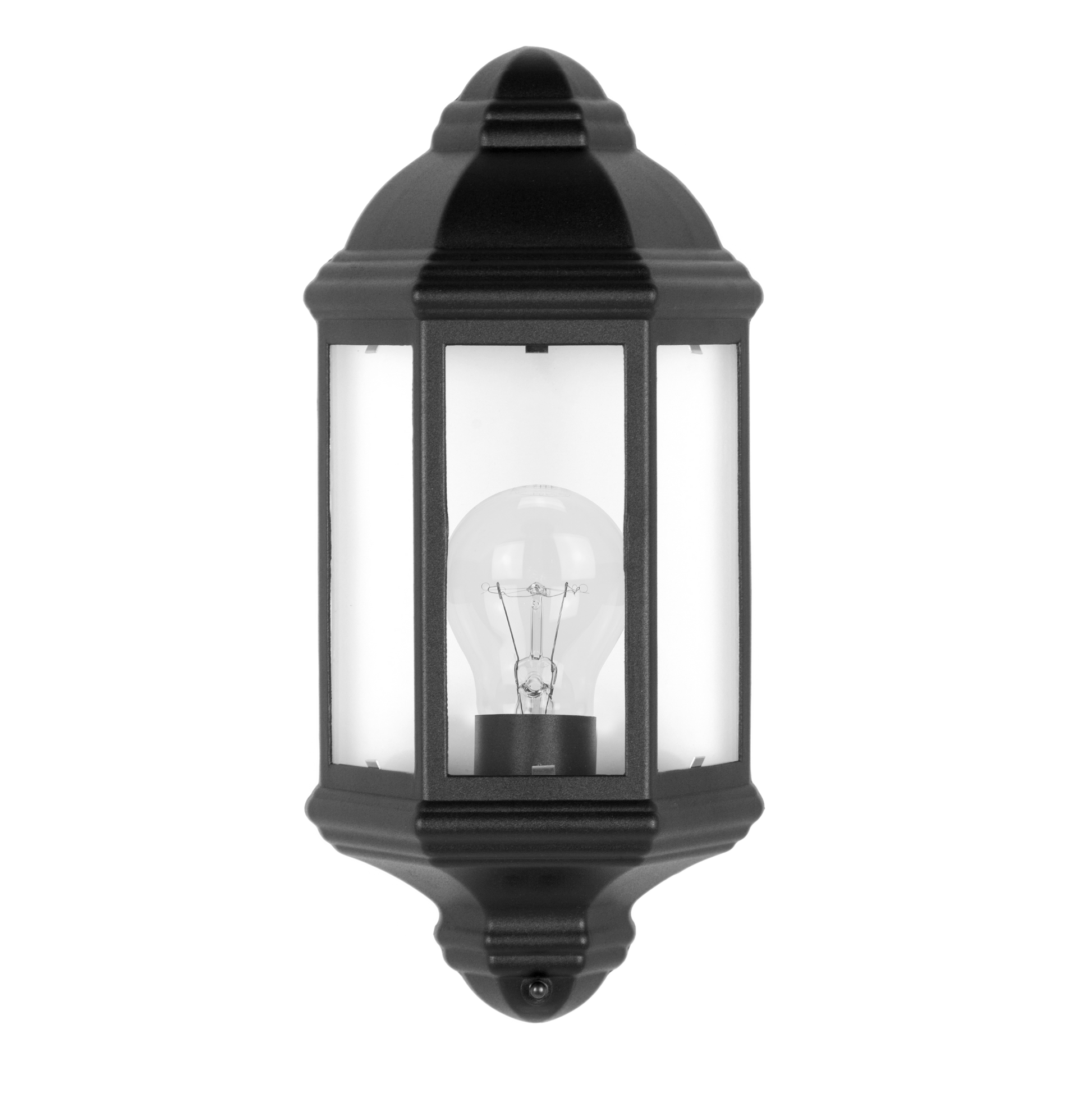 Aplique Shaula fabricado en aluminio color negro, ideal para iluminar tu jardín