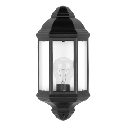 Aplique Shaula fabricado en aluminio color negro, ideal para iluminar tu jardín