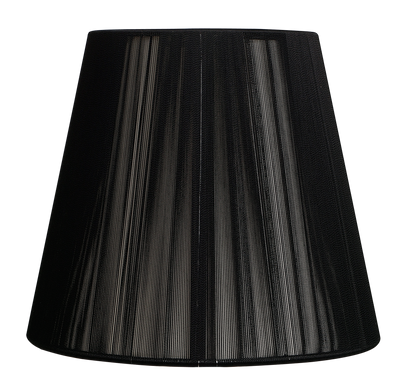 Pantalla Indira fabricada en hilo color negro, ideal para lámpara E27
