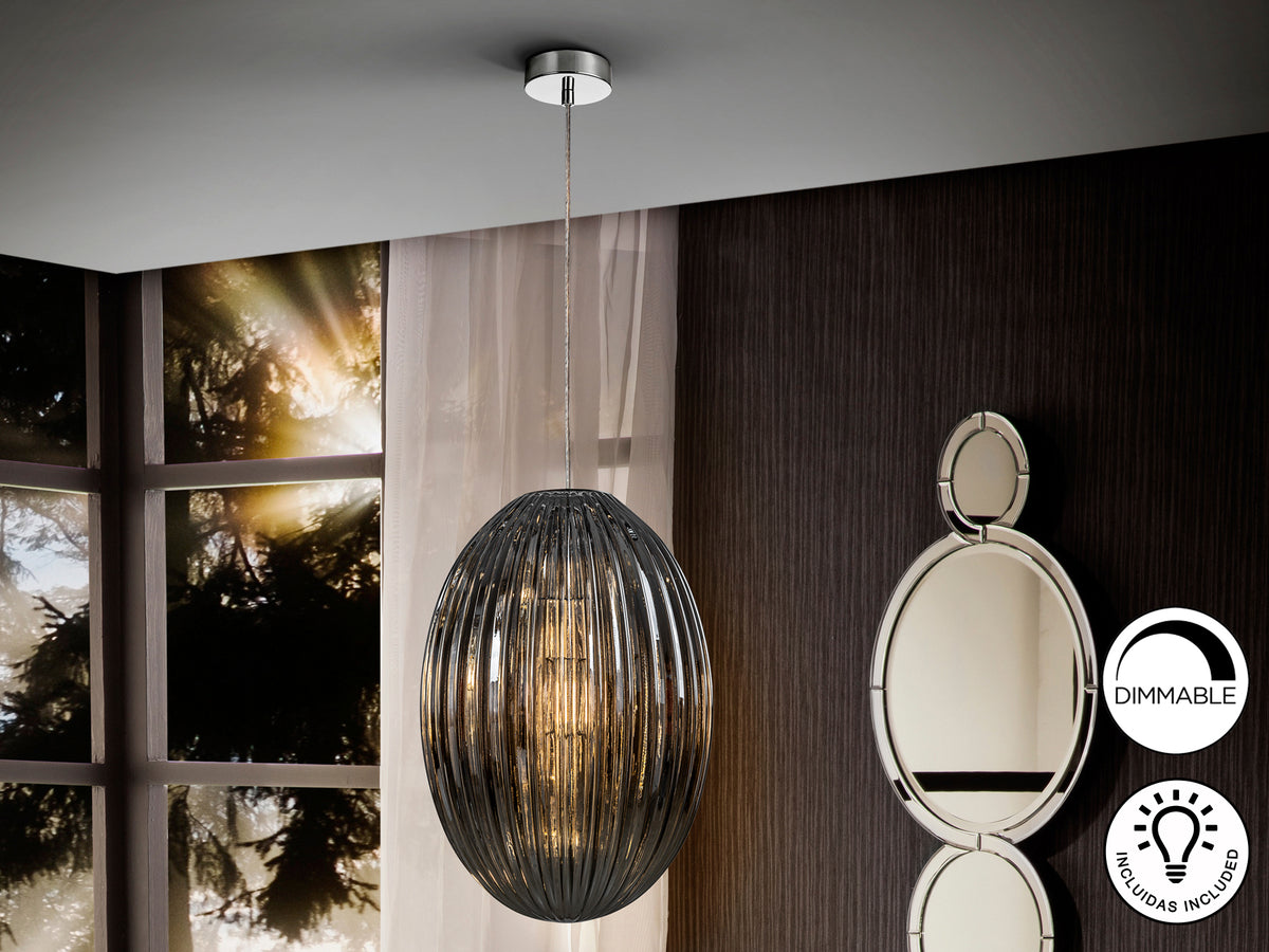 Lámpara Colgante Ovila Cristal Schuller - 1 luz Ø30 cm, Smoke | Schuller · Ref. 752084