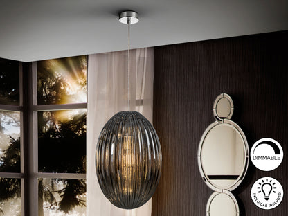 Lámpara Colgante Ovila Cristal Schuller - 1 luz Ø30 cm, Smoke | Schuller · Ref. 752084