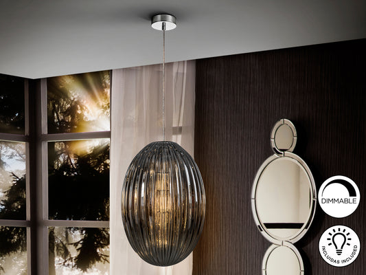 Lámpara Colgante Ovila Cristal Schuller - 1 luz Ø30 cm, Smoke | Schuller · Ref. 752084