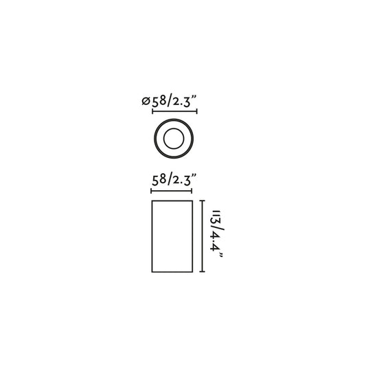 Downlight PUK 58 fabricado en Aluminio color Negro para exterior
