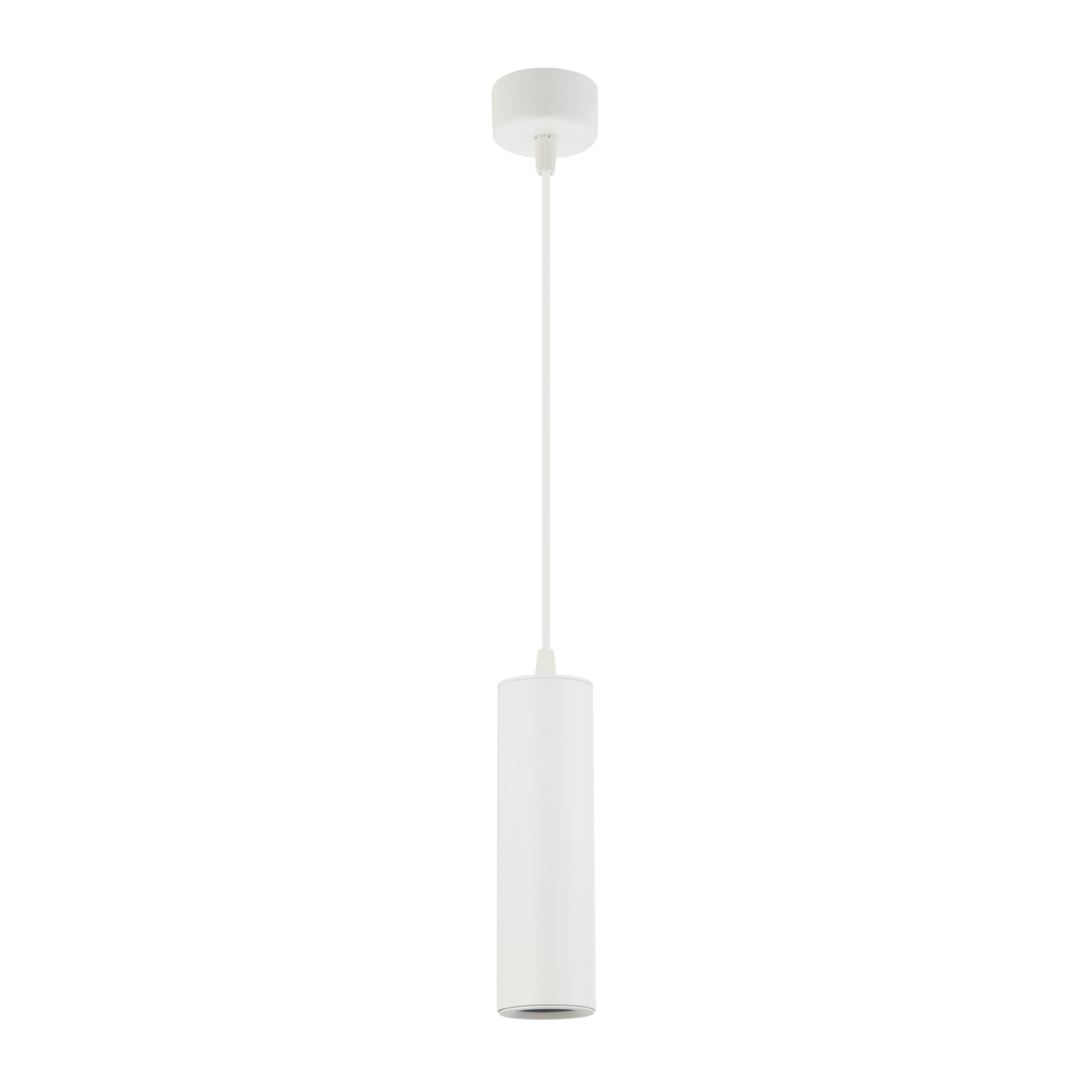 Colgante Drach fabricado en aluminio color blanco, ideal para iluminar interiores