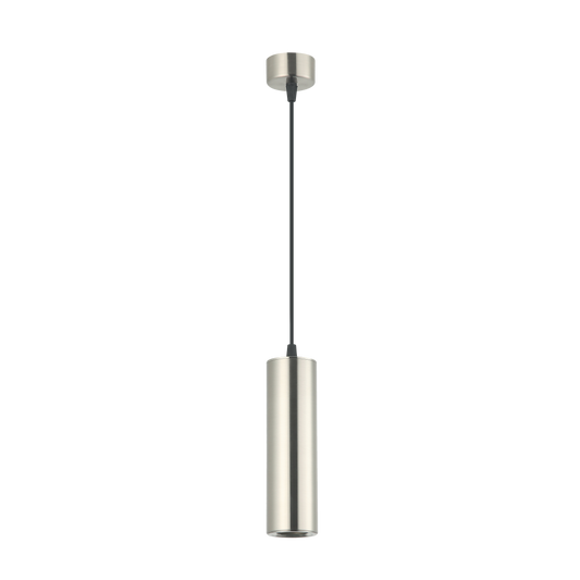 Lámpara colgante Drach fabricada en aluminio color níquel, ideal para salón