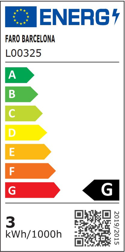 Etiqueta energética de Estaca de Exterior LED CUCA 1000 Negra 24V Acero Inoxidable FARO