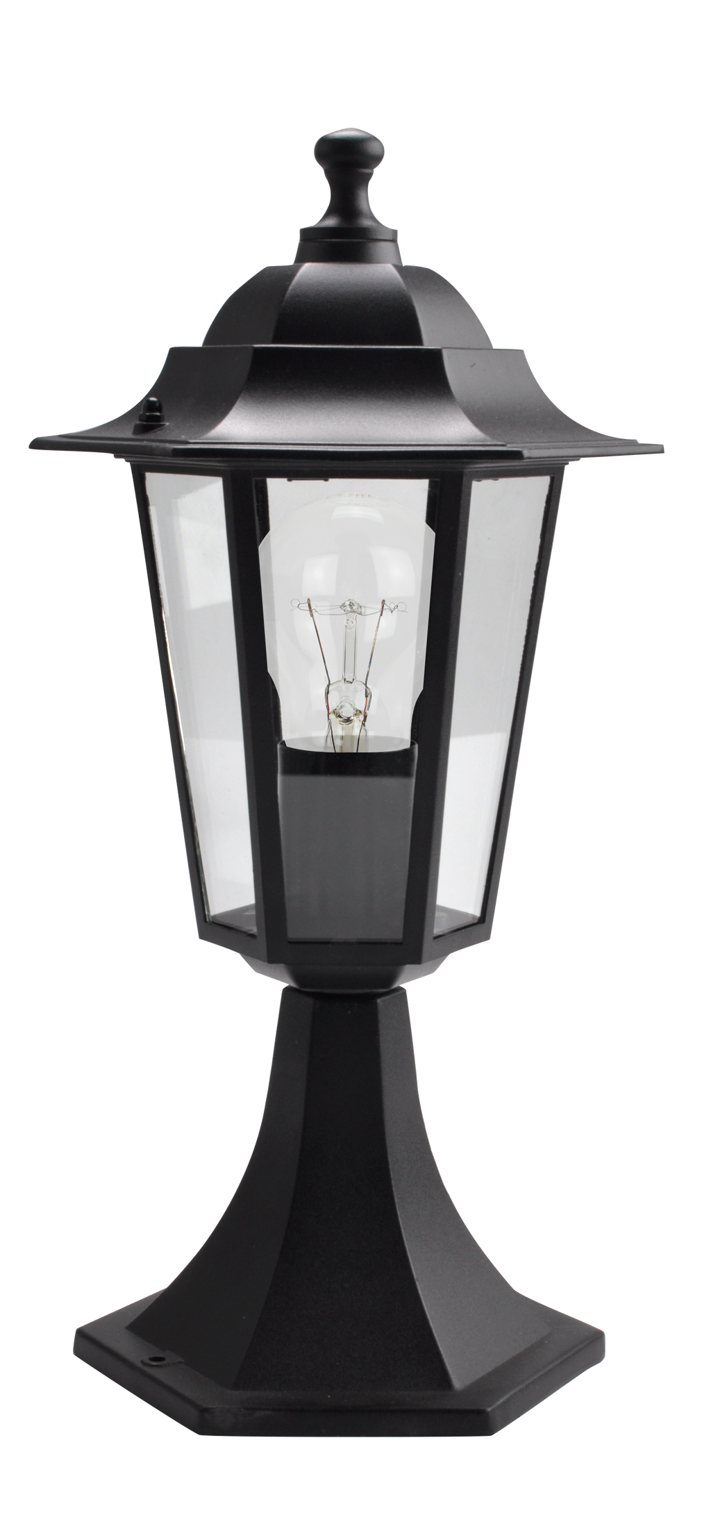 Sobremuro Exterior Aluminio Auriga 1xE27 Negro 38x19x19 Cm IP44 de Fabrilamp