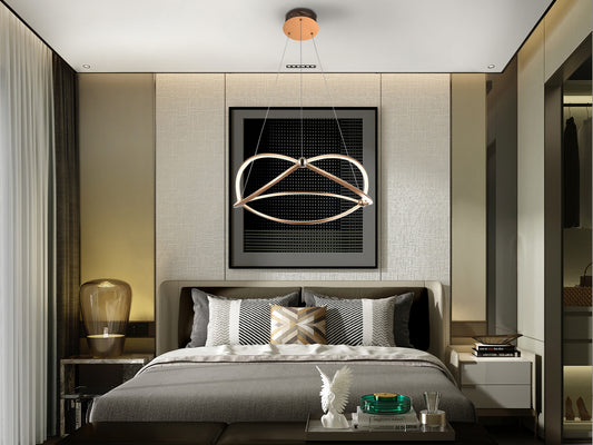 Lámpara Colgante LED Ocellis 60 cm Oro Rosa Schuller en ambiente decorado | Schuller