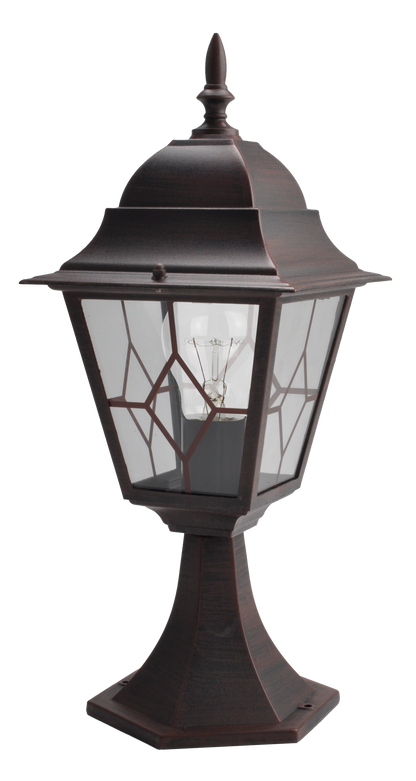 Sobremuro Exterior Aluminio Bootes Marrón 1xE27 IP44 de Fabrilamp - Vista frontal