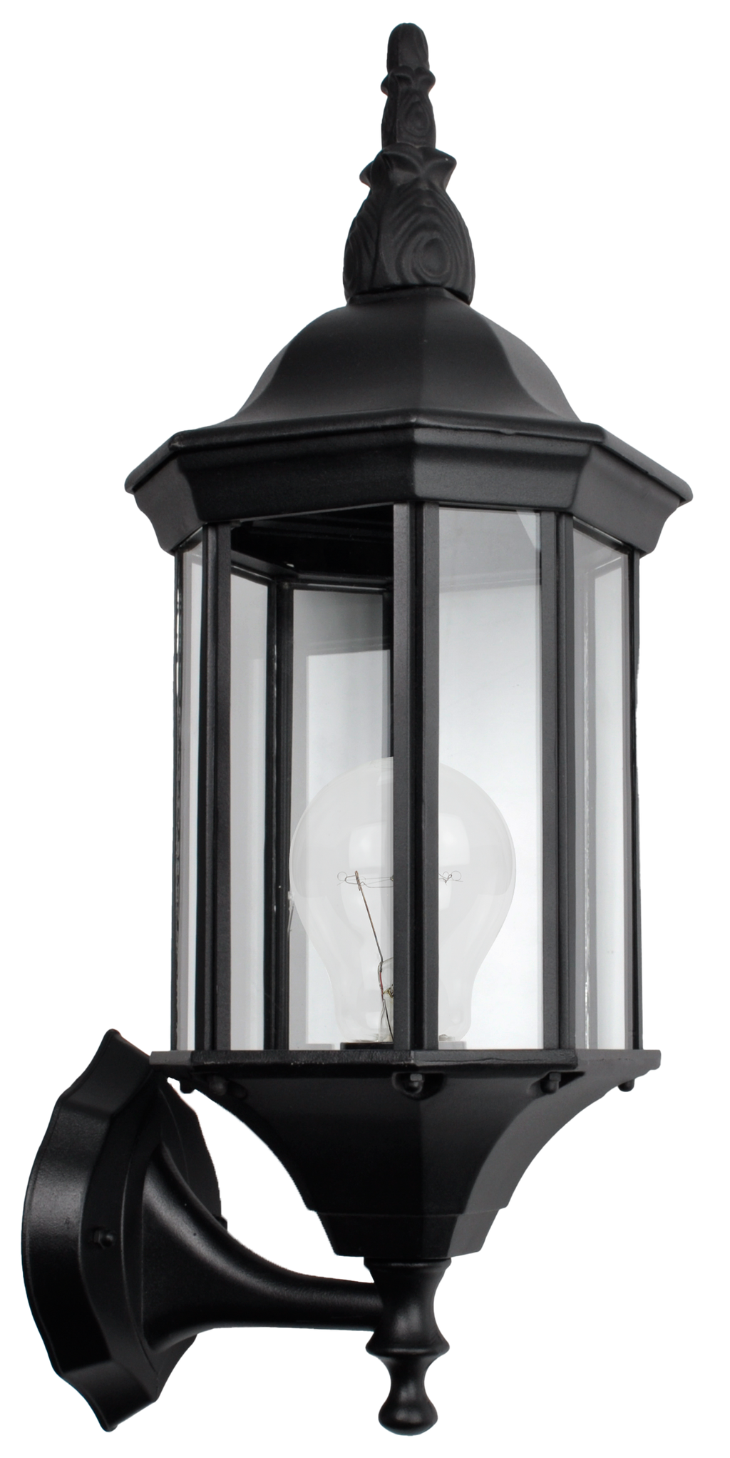 Aplique exterior de aluminio negro Pollux de Fabrilamp, modelo 149461109, IP44, ideal para exteriores.