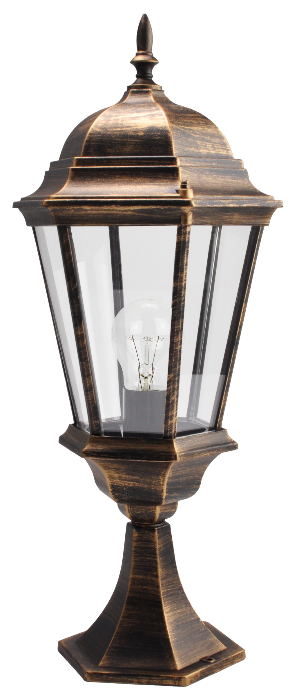 Sobremuro Exterior Aluminio Regulus 1xe27 Negro/Oro 56x23x23 Cm IP44 Fabrilamp