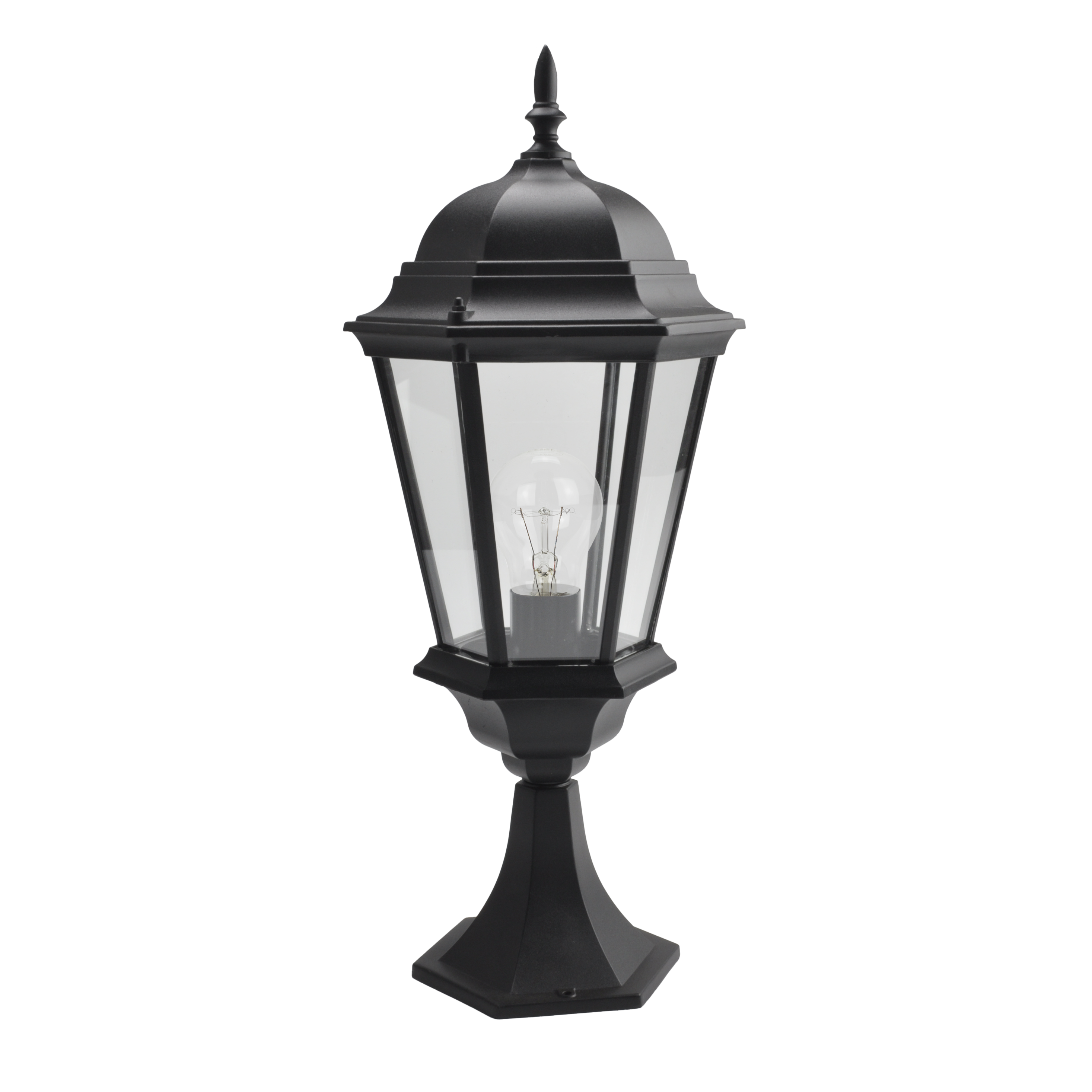 Sobremuro Exterior Aluminio Regulus 1xe27 Negro 56x23x23 Cm IP44 de Fabrilamp