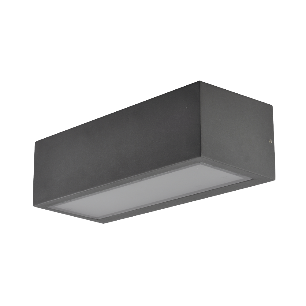Aplique Conga fabricado en aluminio color gris oscuro para exterior