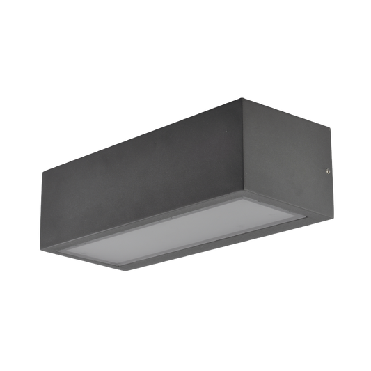 Aplique Conga fabricado en aluminio color gris oscuro para exterior