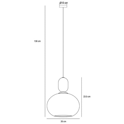 Esquema con dimensiones del colgante Mint Tierra ALEMAR