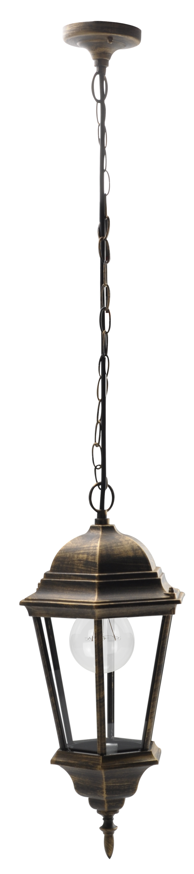 Colgante Regulus fabricado en Aluminio color Negro/Oro, ideal para exteriores