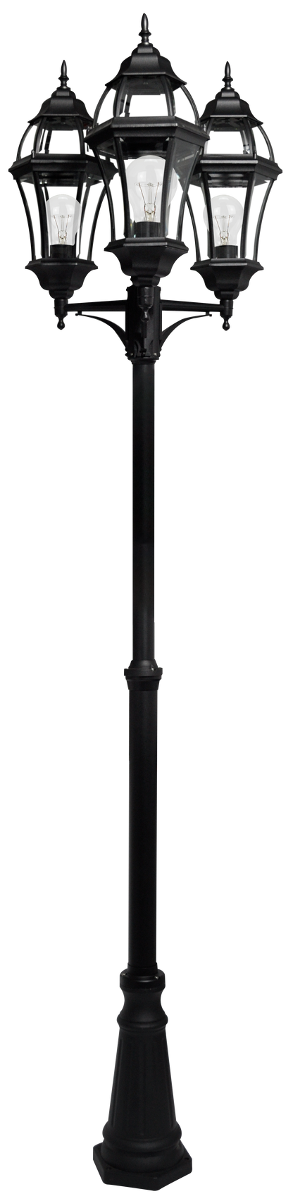 Farola Becrux fabricada en aluminio color negro, ideal para iluminar tu jardín