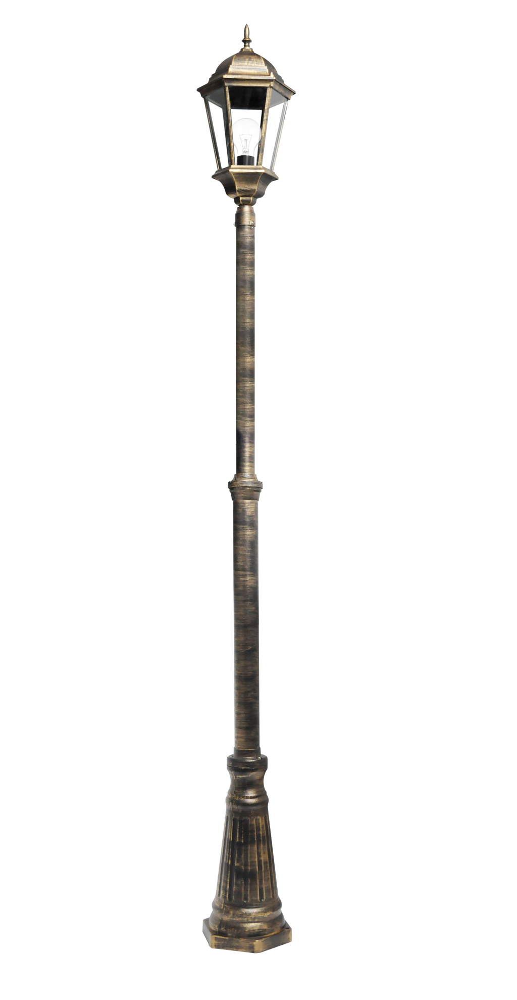 Farola Exterior Aluminio Regulus 1xe27 Negro/Oro 230x25x25 Cm Regulable en Altura IP44 de Fabrilamp