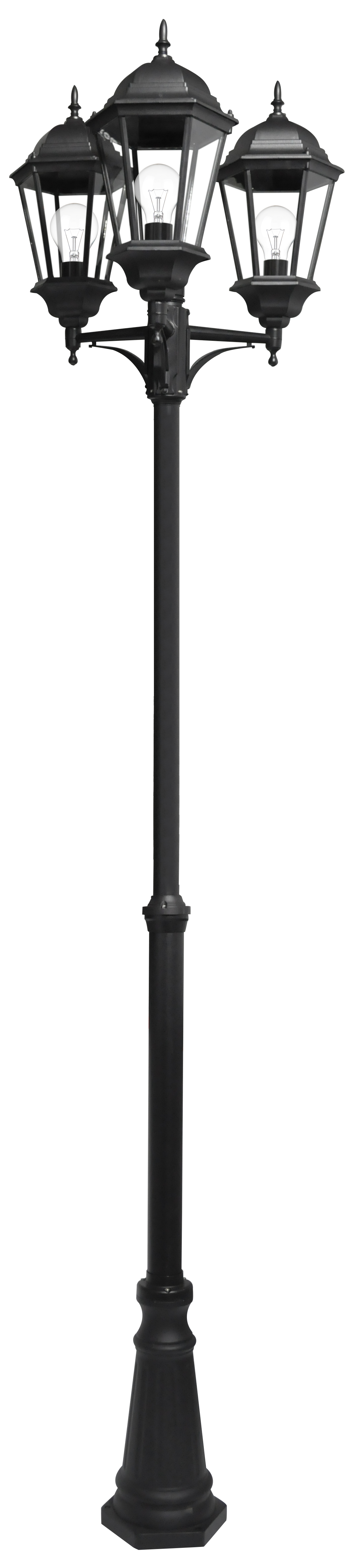 Farola Regulus fabricada en aluminio color negro, ideal para iluminar tu jardín