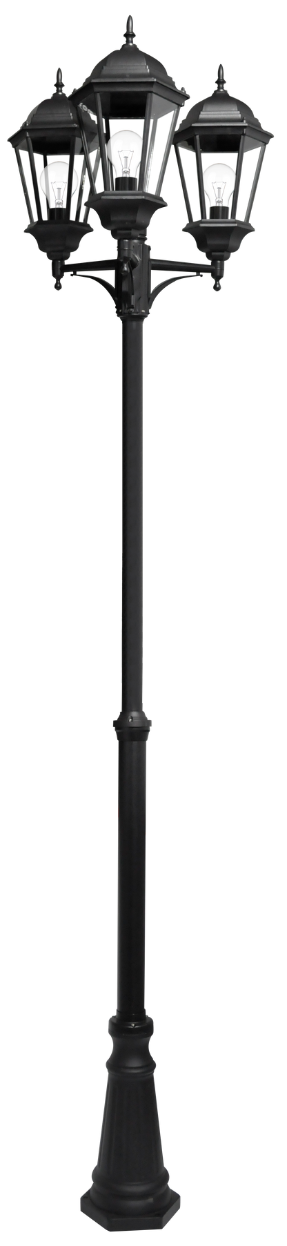 Farola Regulus fabricada en aluminio color negro, ideal para iluminar tu jardín