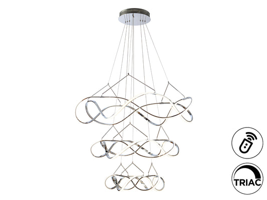 Lámpara Colgante LED Molly 110 cm 3 Aros Dimable Schuller - Cromo | Schuller · Ref. 763431D