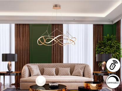 Lámpara Colgante LED Molly 80 cm Oro Rosa Dimable Schuller en ambiente decorado | Schuller
