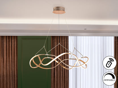 Lámpara Colgante LED Molly 80 cm Oro Rosa Dimable Schuller en ambiente decorado | Schuller
