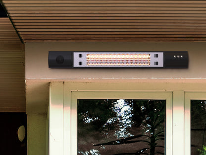 Estufa Eléctrica de Pared Heat Music 1500W Bluetooth Negra Schuller en ambiente decorado | Schuller · Ref. 768191
