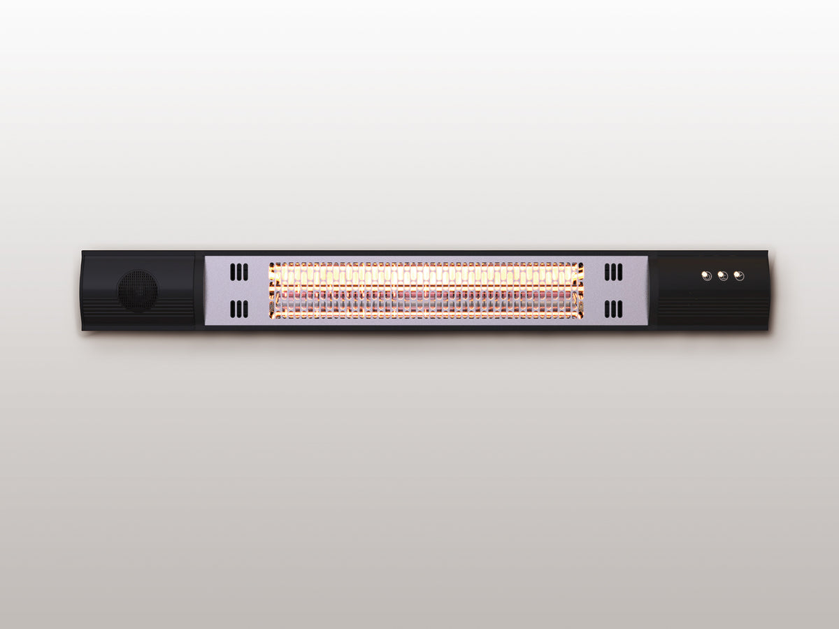 Estufa Eléctrica de Pared Heat Music 1500W Bluetooth Negra Schuller en ambiente decorado | Schuller · Ref. 768191