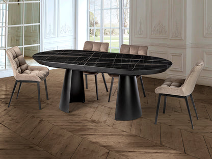 Mesa de Comedor Extensible Capri 206 cm Mármol Negro Schuller en ambiente decorado | Schuller · Ref. 768638