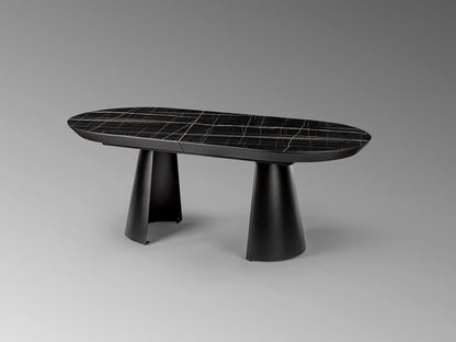 Mesa de Comedor Extensible Capri 206 cm Mármol Negro Schuller en ambiente decorado | Schuller