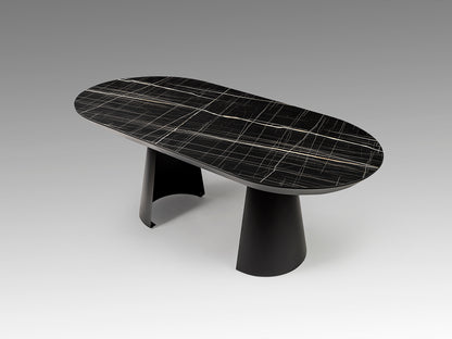 Mesa de Comedor Extensible Capri 206 cm Mármol Negro Schuller en ambiente decorado | Schuller