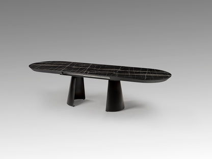 Mesa de Comedor Extensible Capri 206 cm Mármol Negro Schuller en ambiente decorado | Schuller