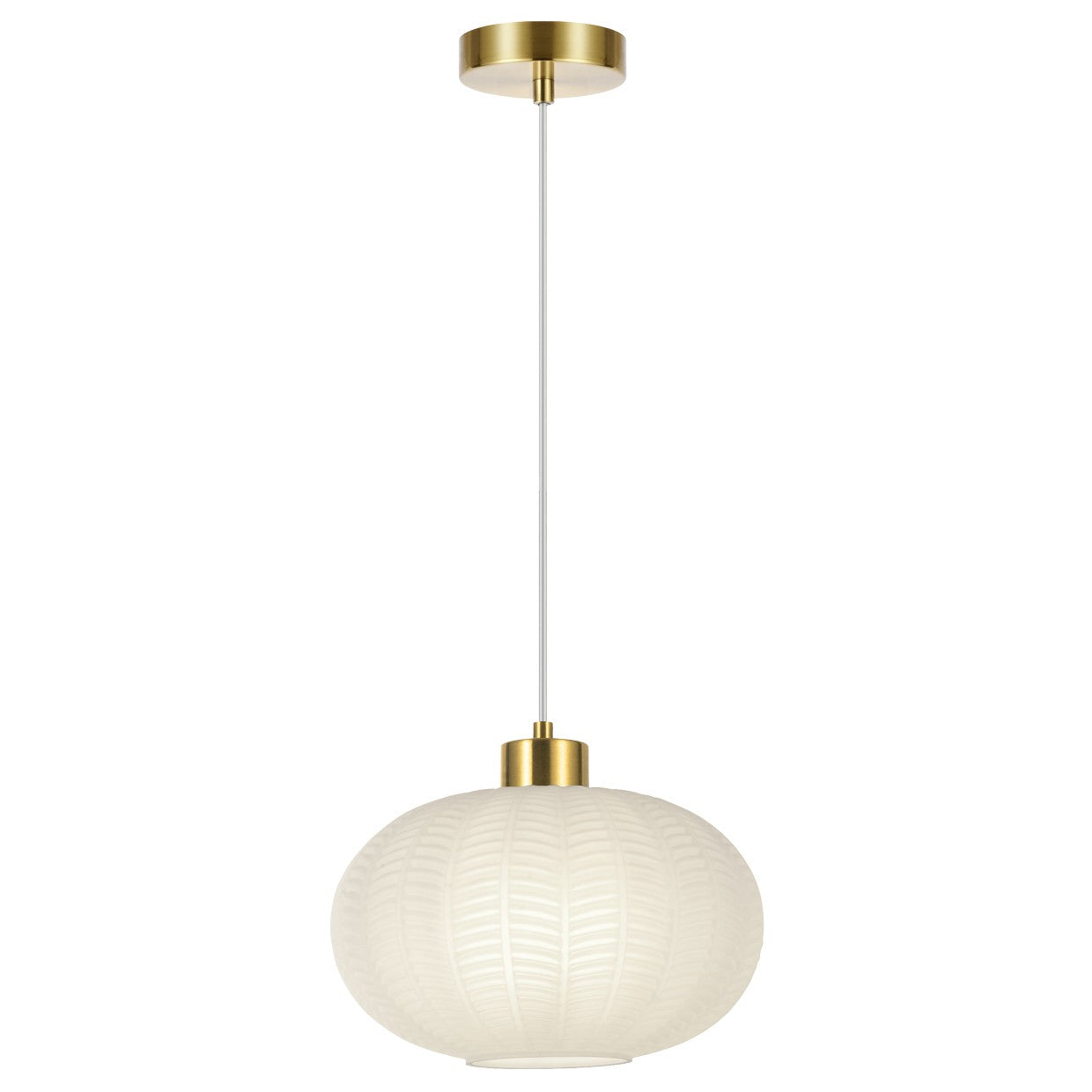 Colgante Nawa latón opal ALEMAR - Vista principal con tulipa cristal