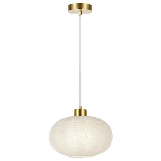 Colgante Nawa latón opal ALEMAR - Vista principal con tulipa cristal