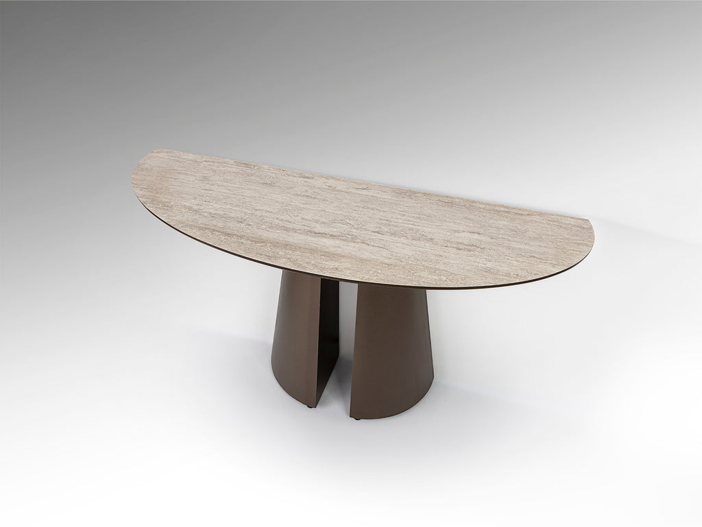 Consola Samara Travertino/Marrón - Metal y MDF Acabado Óxido - Schuller - 498920 - Vista 4