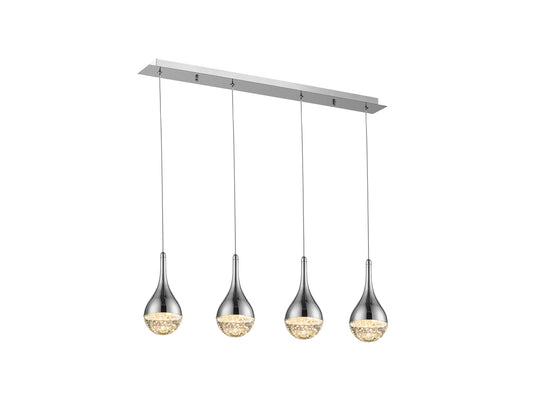 Lámpara Colgante Elie 4 Luces LED Cromo y Cristal Schuller - vista principal | Schuller