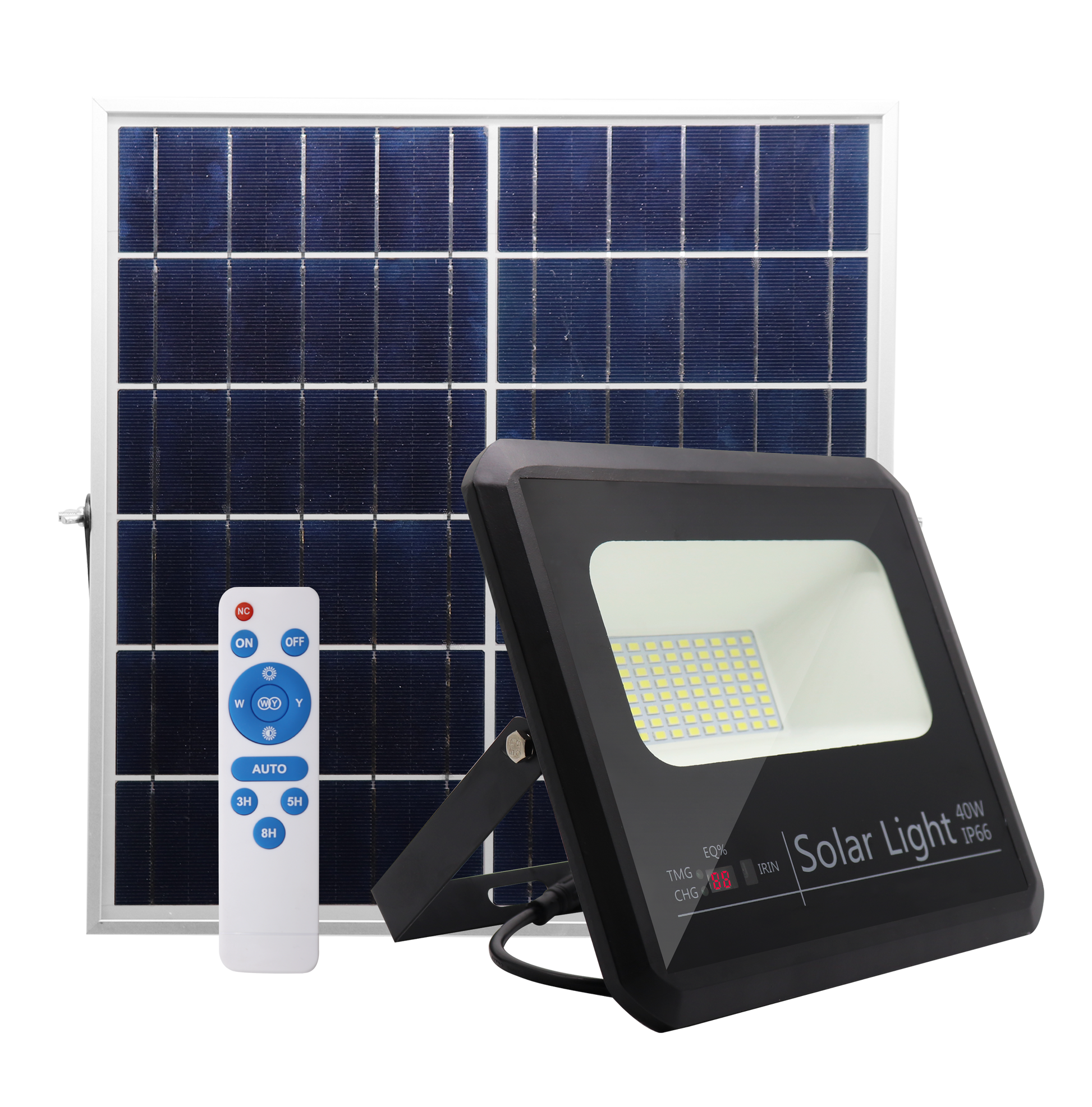 Proyector solar con mando a distancia ideal para exterior
