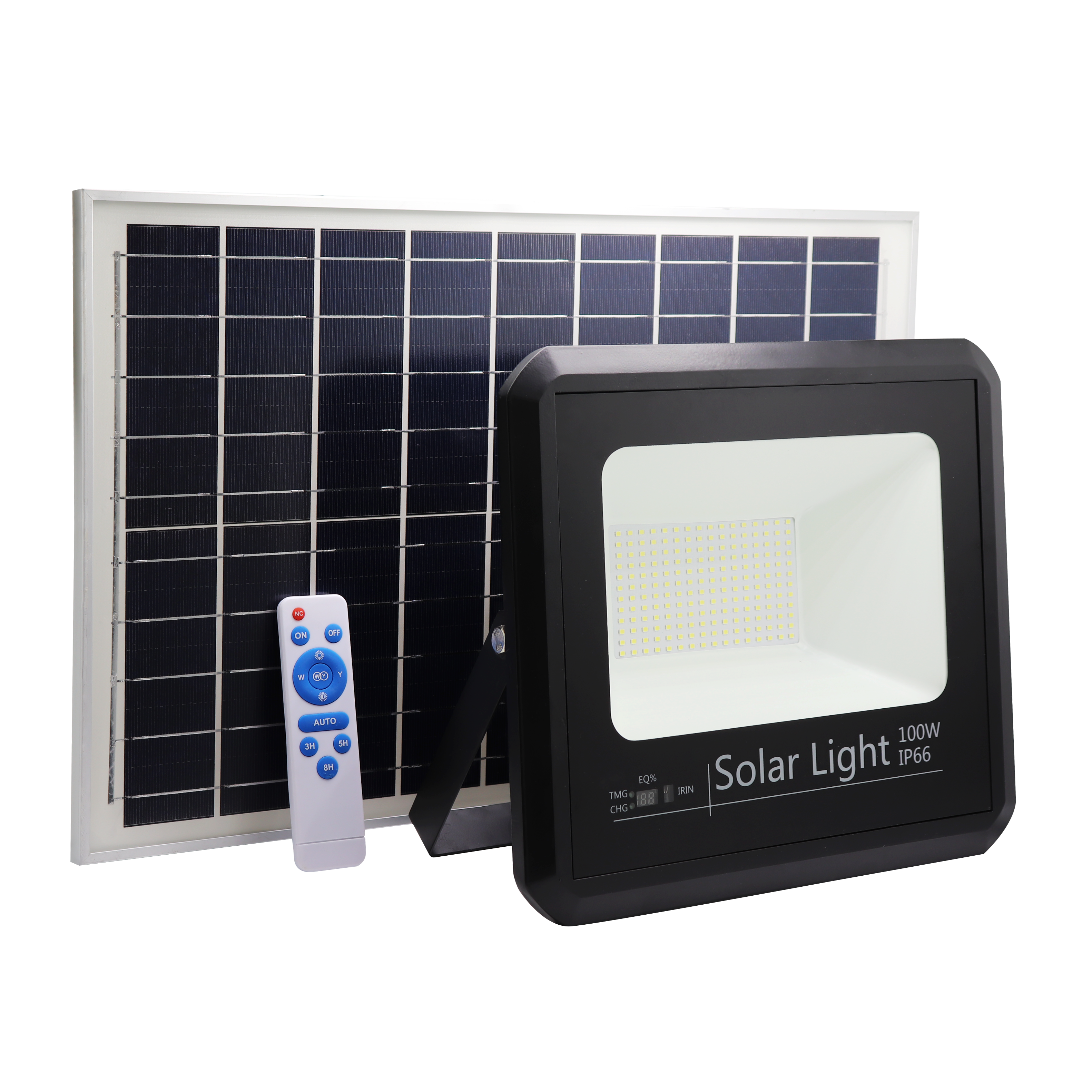 Proyector Solar Malaquita 100W Negro - Vista frontal