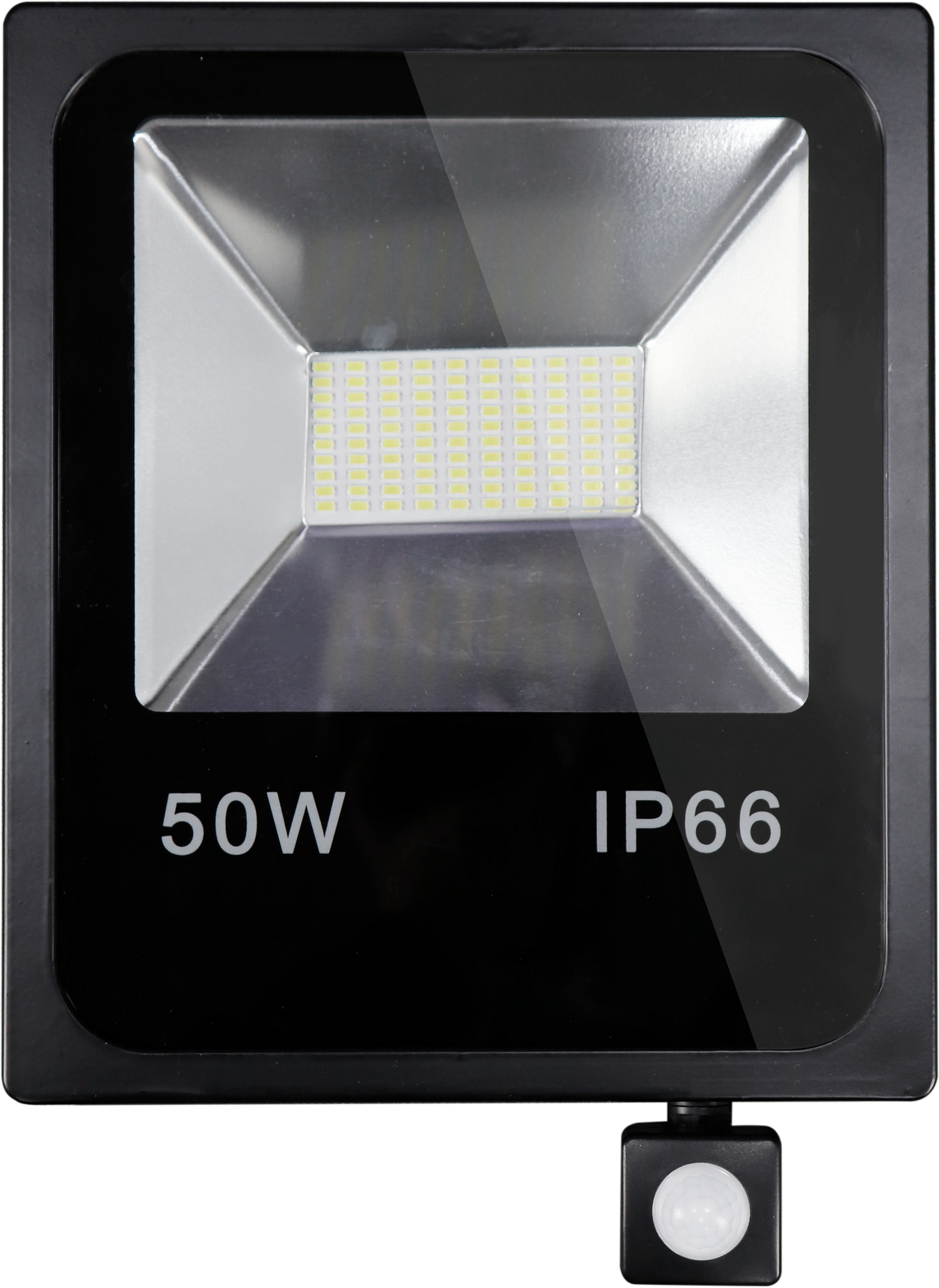 Proyector Olivino fabricado en aluminio color negro con protección IP66