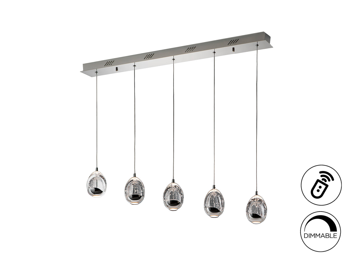 Lámpara Colgante LED Rocío 5 Luces 25W Dimable Cromo Schuller - vista principal | Schuller
