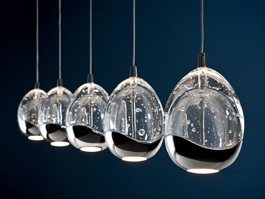 Lámpara Colgante Rocío 5 Luces LED 25W Cromo Schuller en ambiente decorado | Schuller