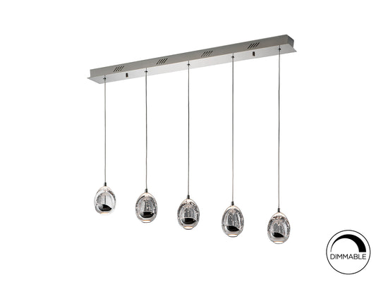 Lámpara Colgante Rocío 5 Luces LED Cristal Cromo Schuller - vista principal | Schuller