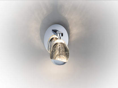 Aplique de Pared LED Rocío 5W Cromo con Tulipa de Cristal Schuller en ambiente decorado | Schuller